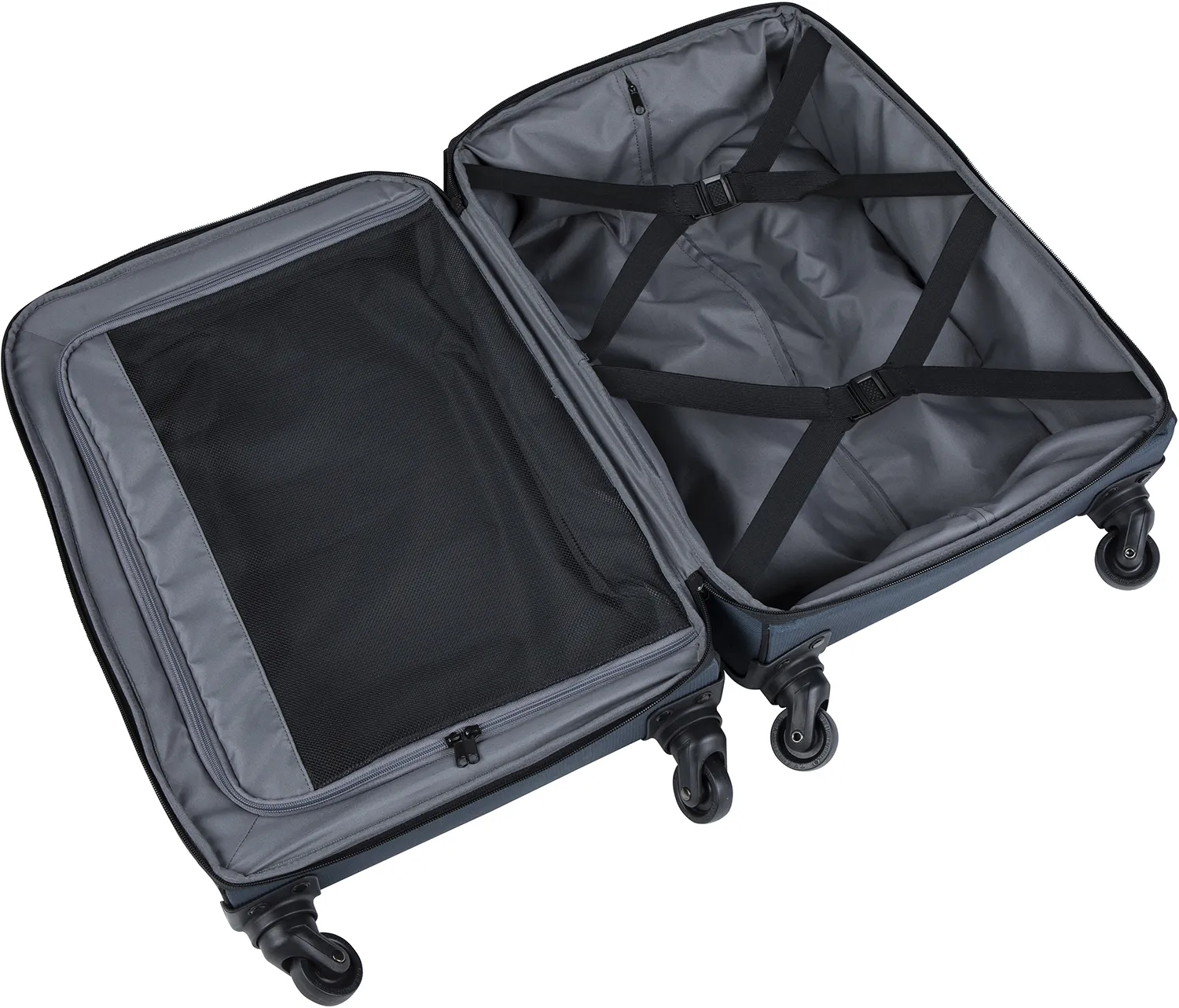 2022 FLIGHT 4 WHEEL CARRY ON LAGGAGE Black/Blue