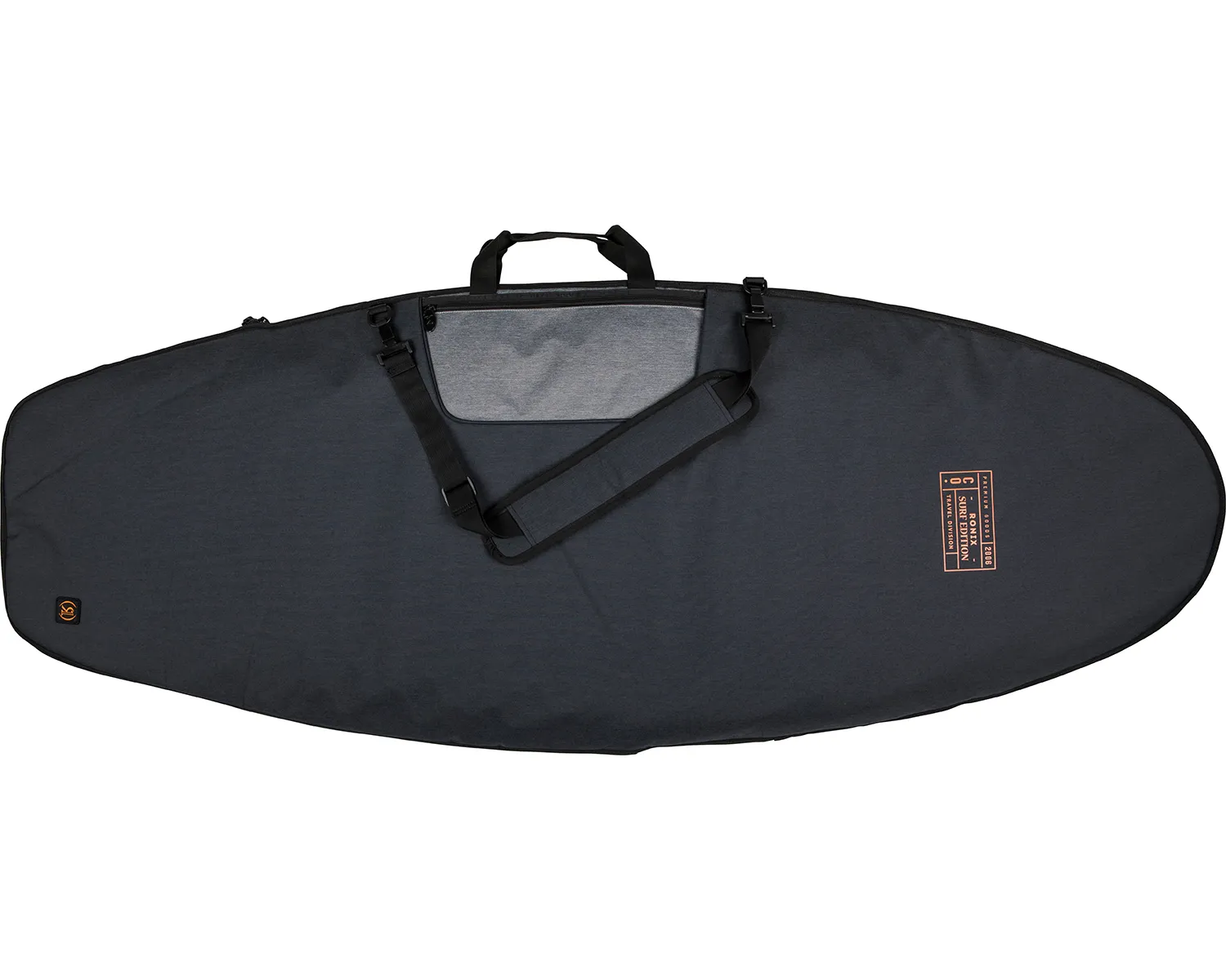 2023 DEMPSEY SURF CASE W/ 3D FIN BOX Charcoal/Or