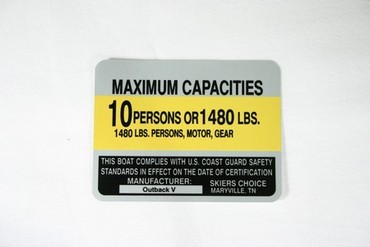 Boat, Marine Capacity Sticker, Outback V